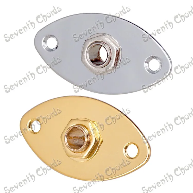 

2 Pcs Oval Flat Jack Plate With 1/4" 6.35mm Guitar Jack output input Plug Socket for Guitar Bass