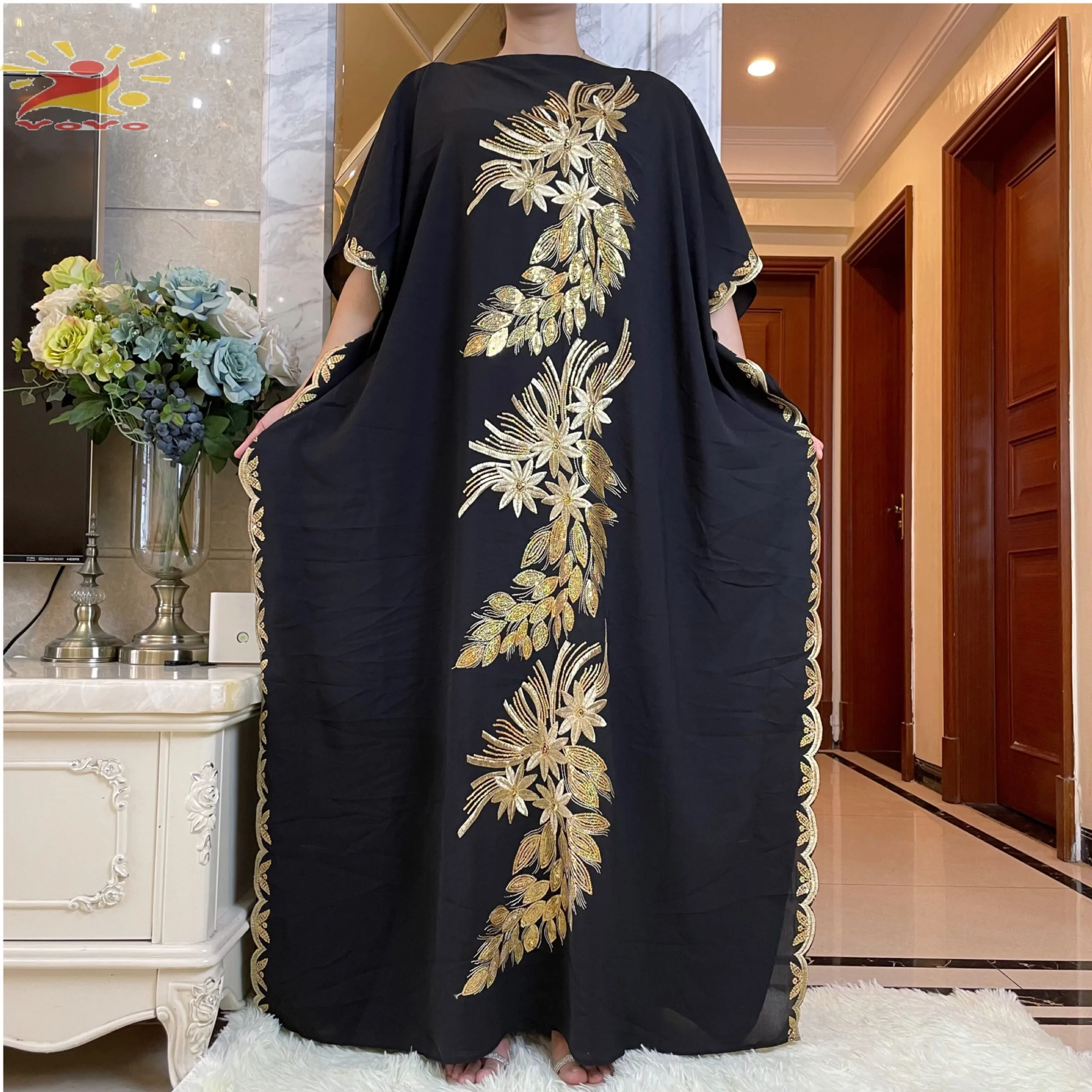Мусульманская абайя мусульманское длинное платье с вышивкой Арабская