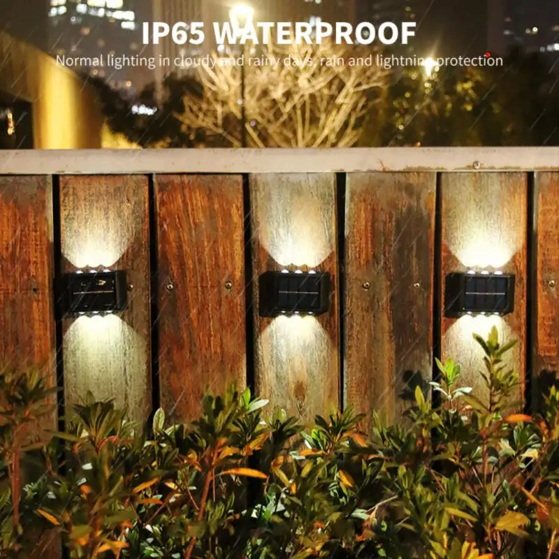 Solar Wall Lamp 4/6 LED  Outdoor Waterproof Solar Lights Up And Down Luminous Lighting For Garden Street Landscape Balcony Decor