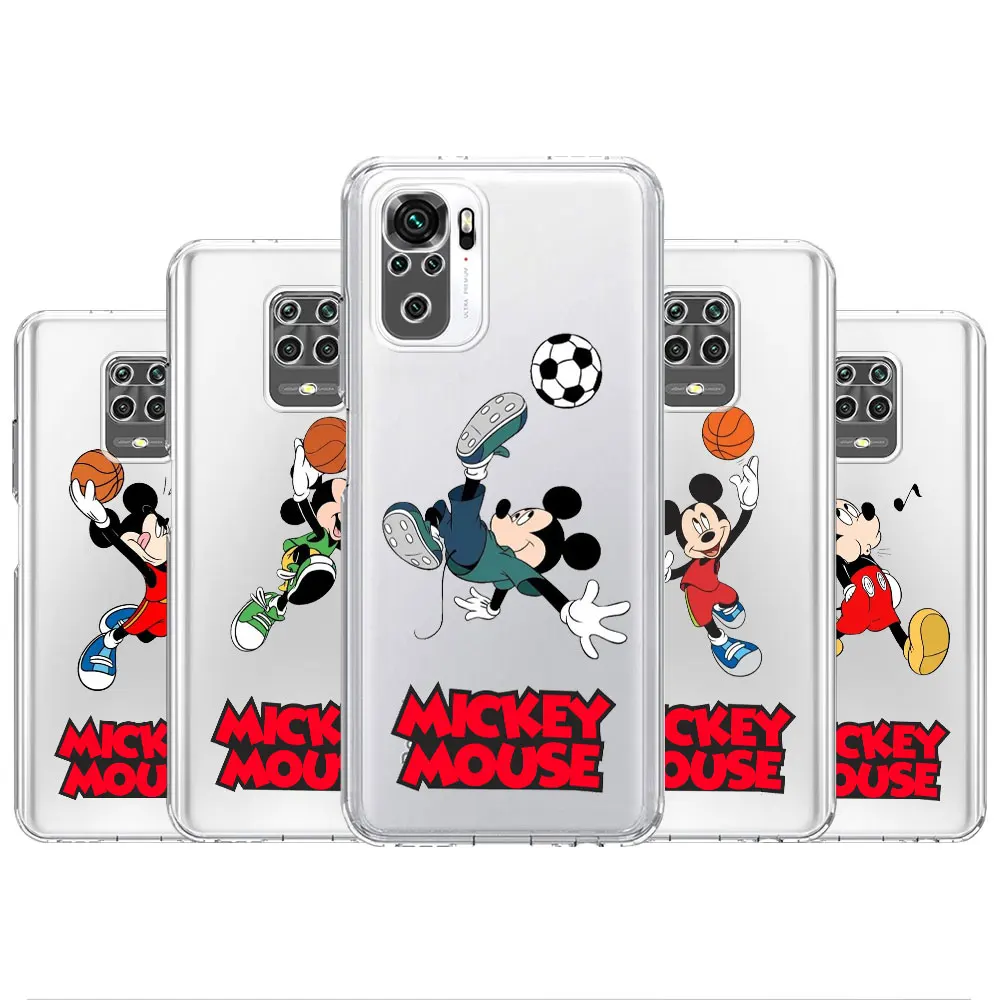 

Mickey Mouse Football For Xiaomi Redmi Note 10 9 Pro 9S 8 8T Waterproof Funda 11 11T K40 9C 9A 10S 7 Soft Black Phone Case