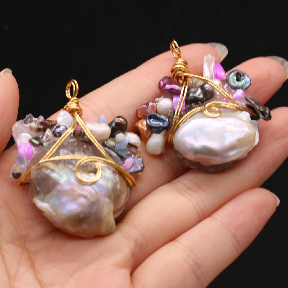 

Natural Stone Irregular Pearl Crystal Bud Pendant For Jewelry Making DIY Necklace Earring Accessories Healing Gems Charm Gift1PC