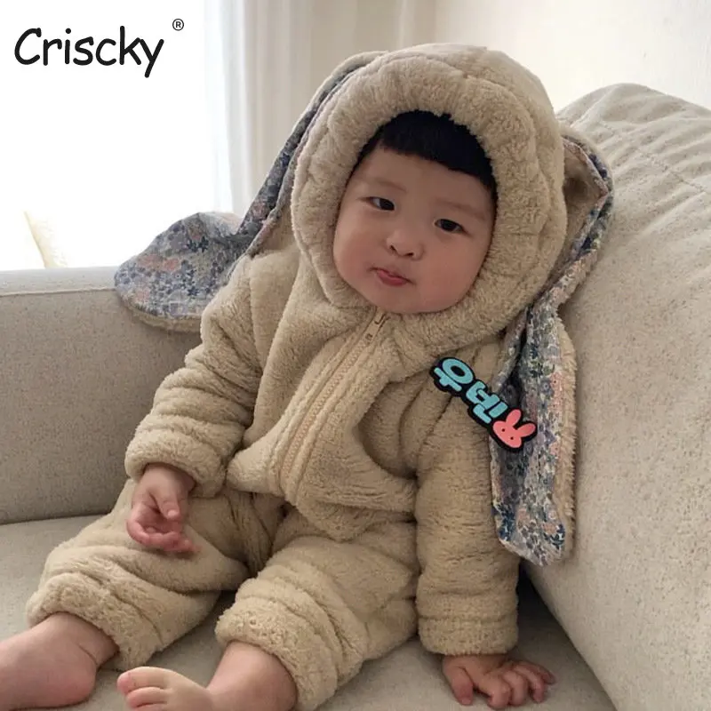 

Criscky Baby Rompers Winter Girl Boy Toddler Jumpsuit Infant Pyjamas Kids Overalls Fleece Jumpsuit Cloth Thickened Warm Clothes