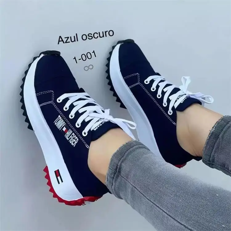 

Casual Thick Soled Women's Shoes Large Size Fashion Thick Soled Women's Shoes Antiskid Breathable Sneakers Casual Canvas Shoes
