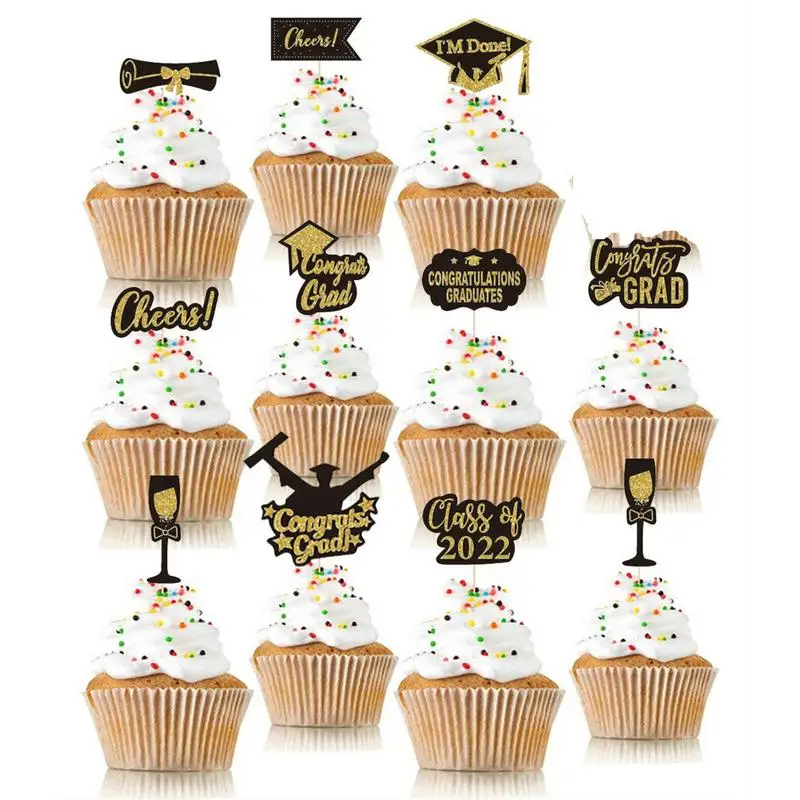 

Graduation Cupcake Toppers Class Of 2022 Cake Picks Mini Cake Decorations Diploma 2022 Grad Cap Set For Class Of 2022