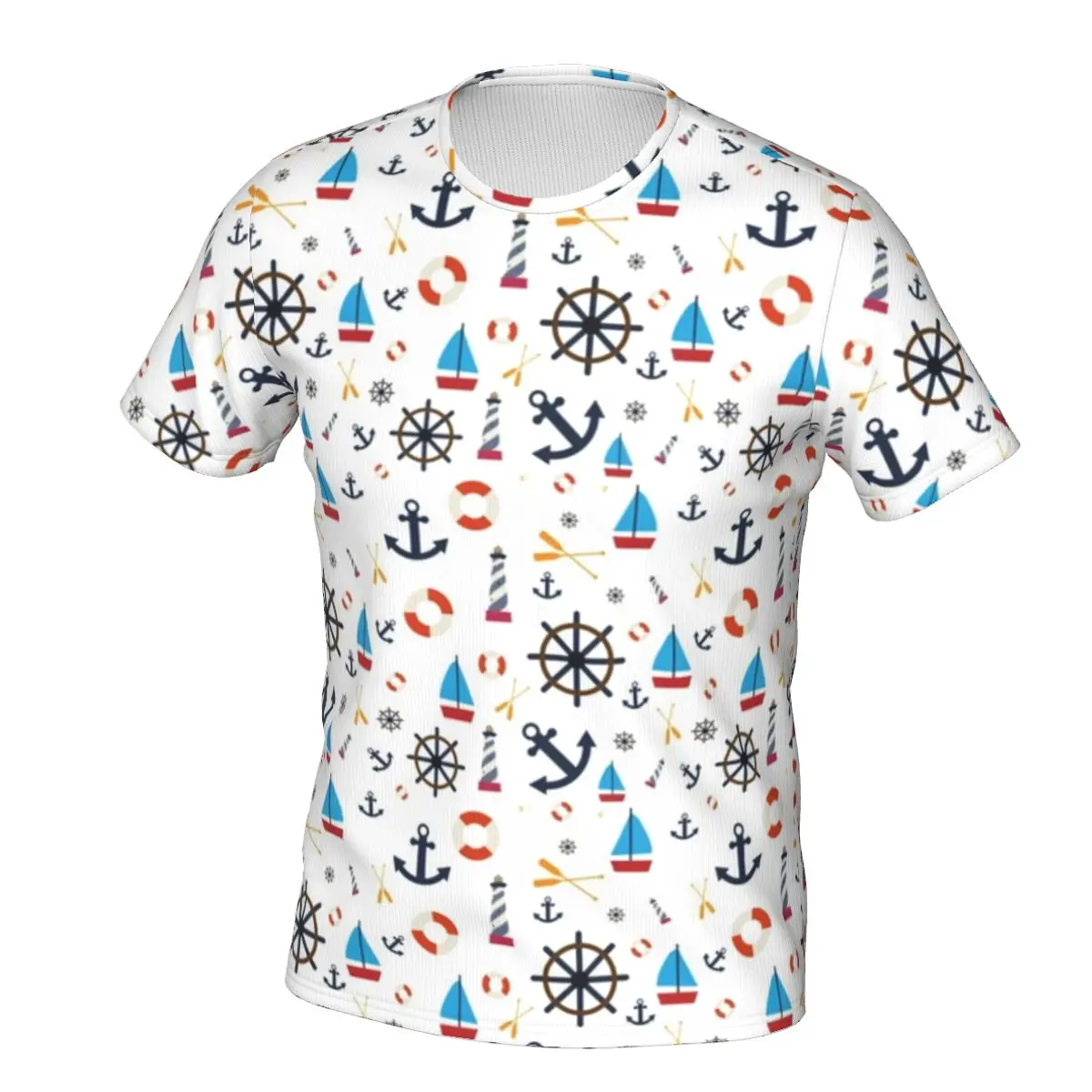 

Мужская футболка с морской тематикой, модные футболки с коротким рукавом, графическая одежда