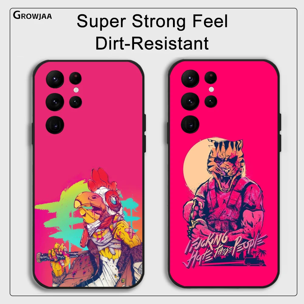 H-Hotline M-Miami Game Phone Case for Samsung Galaxy S24 Ultra S22 S23 S21 S20 5G Protective Silicone TPU Funda