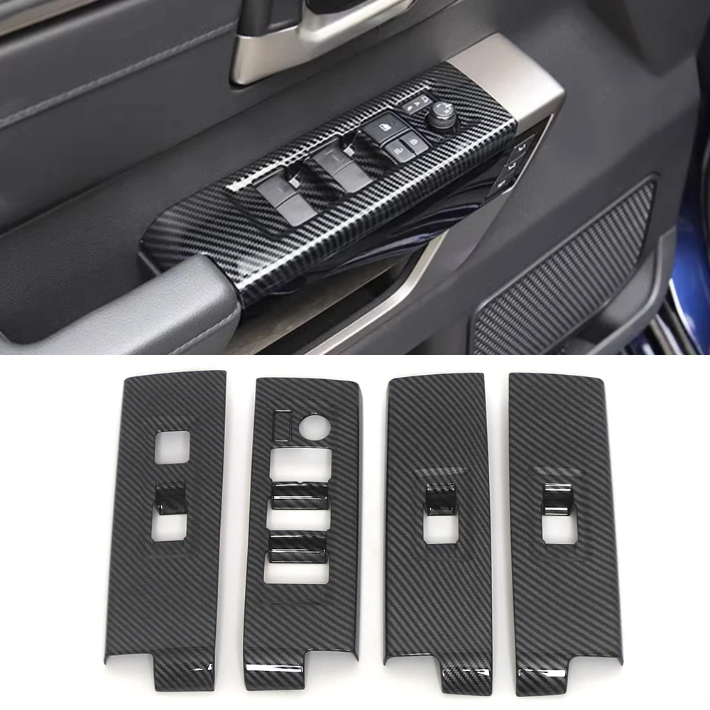 

Для 2022 2023 Toyota Tundra 2023 Sequoia автомобильные аксессуары для панели управления окон крышка стеклоподъемника Кнопка отделки рамы наклейки