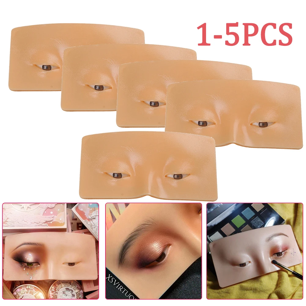 

Makeup Practicing Board Face Eye Practice Pad Silicone Bionic Skin for Make Up Eyelash Eye Shadow Training Supplies 1-5PCS
