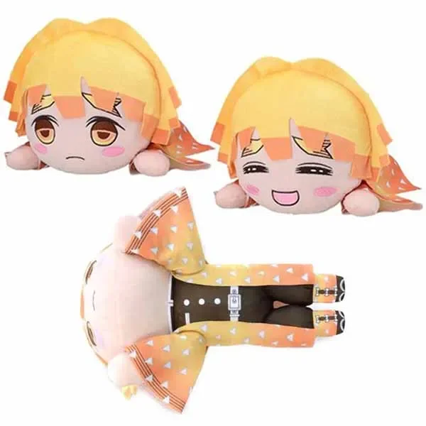 

New Cute Japan Anime Demon Slayer Agatsuma Zenitsu Lay Down Big Plush Plushes Stuffed Pillow Doll Toy Kids Christmas Gifts 30cm