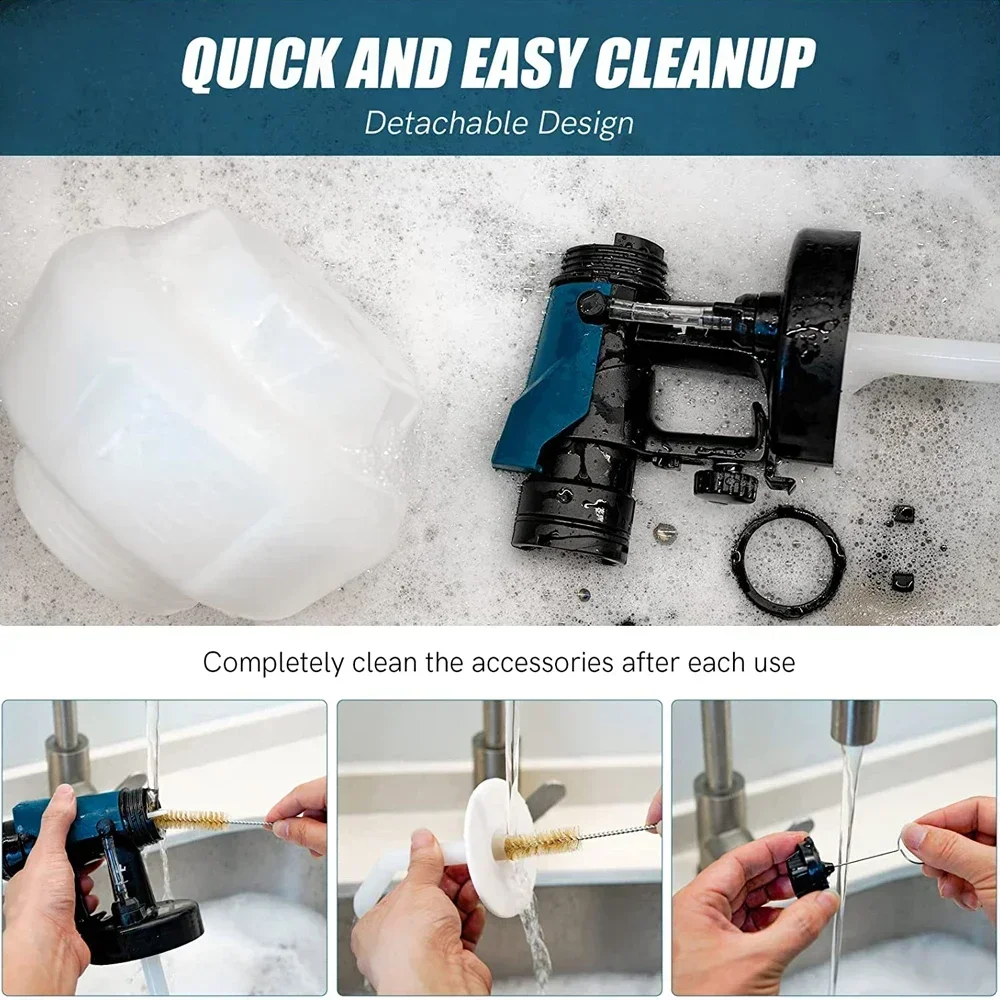 Беспроводной Электрический Распылитель Краски 800 Мл Аэрограф Со Стальным