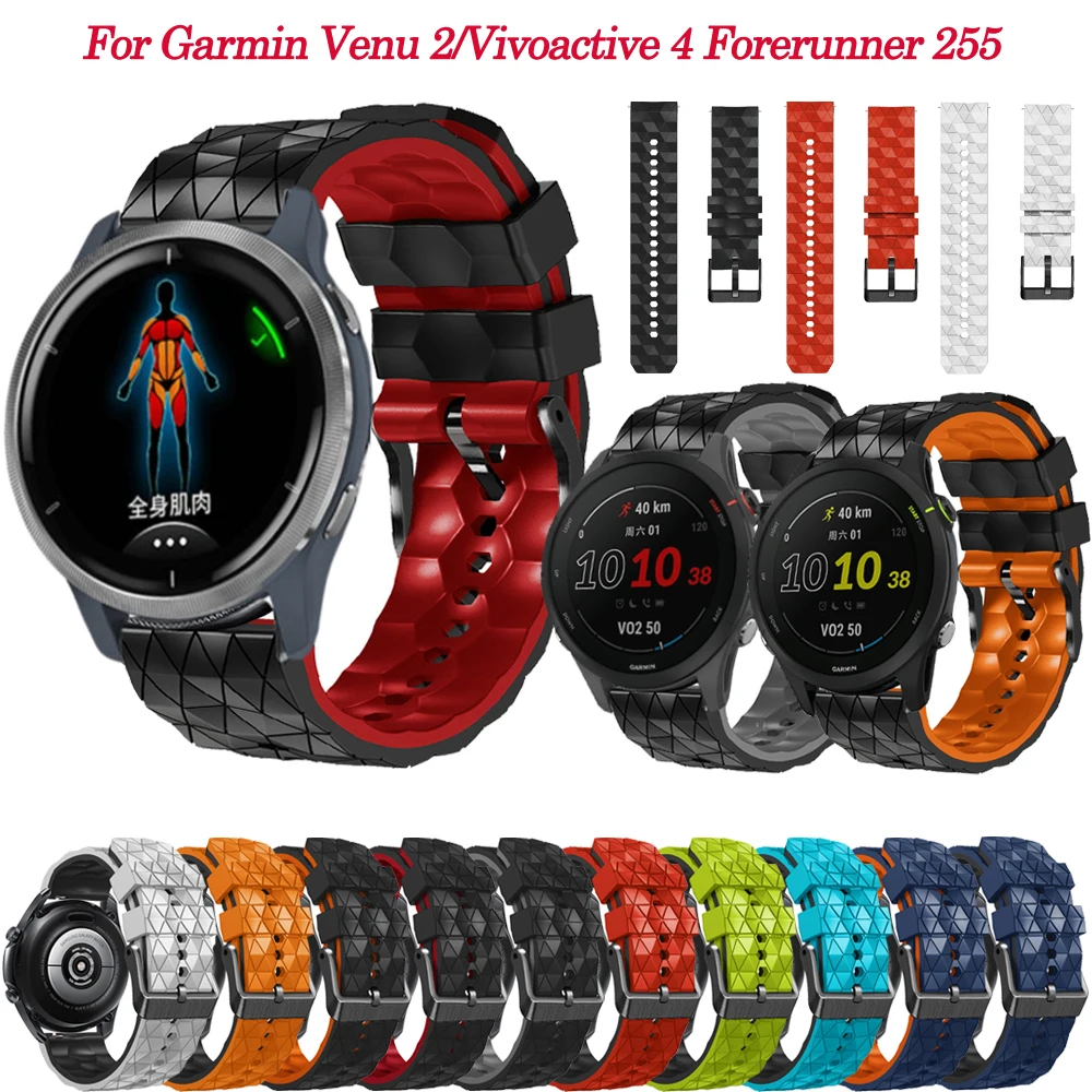 

22mm New Watchband Strap For Garmin Venu 2 Venu2 Smartwatch Silicone Bracelet Vivoactive 4 Forerunner 745 Wristbands Accessories