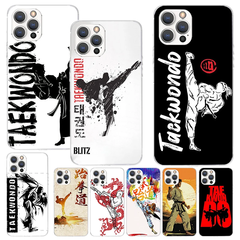 Чехол для телефона Kungfu Taekwondo Apple iPhone 15 14 13 12 11 Pro Max Mini XS XR X 7 Plus 8 + SE мягкий