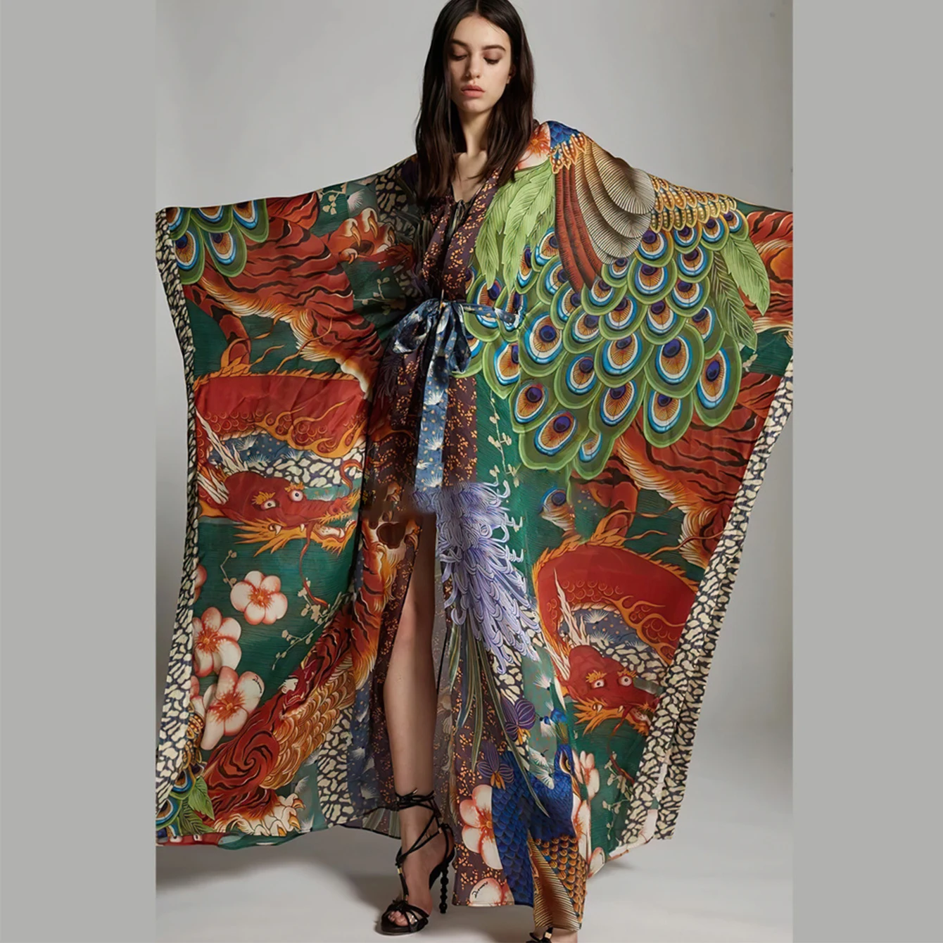 

Новые сексуальные пляжные накидки с принтом платья с длинным рукавом для женщин 2023 женский купальник халат длинная туника купальный костюм Пляжная одежда