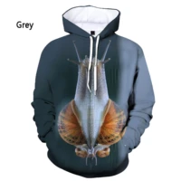 funny pattern men ladies 3d hoodie snail print casual fashion pullover tops