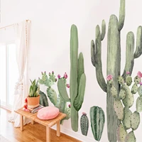 funlife%c2%ae watercolor boho cactus garden waterproof wall stickers self adhesive bedroom removable wallpaper living room home decor