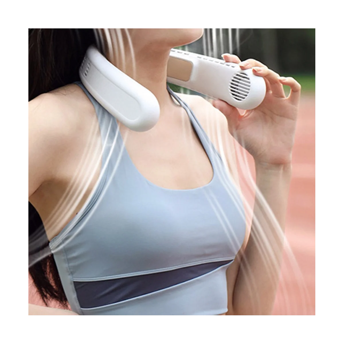 Уличный спортивный вентилятор F63 шейный мини бесшумный полупроводниковый