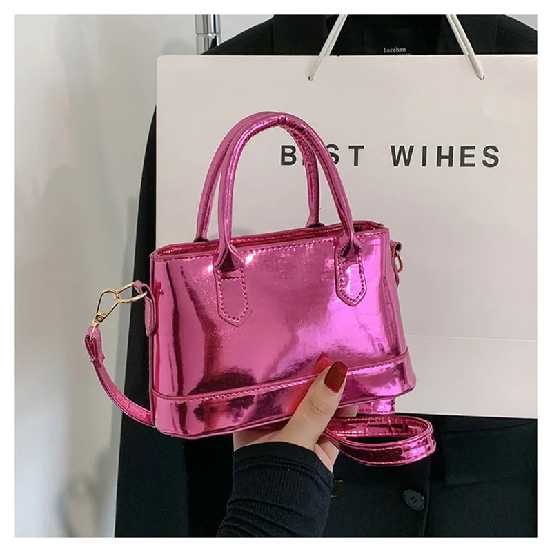 

Сумка на одно плечо женская, однотонная простая саквояж кросс-боди из полиуретана с откидной крышкой, брендовый дизайн, шоппинг, лето-осень