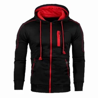 2022 spring autumn mens hooded solid color sweater sports jacket casual zipper leather jacket mens sportswear fashion jacket 2