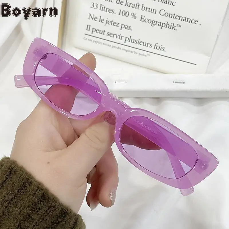 

Boyarn 2022 Eyewear New Glasses Trend Retro Small Frame Simple Sunglasses Ins Jelly Color Hip-hop Sunglasses