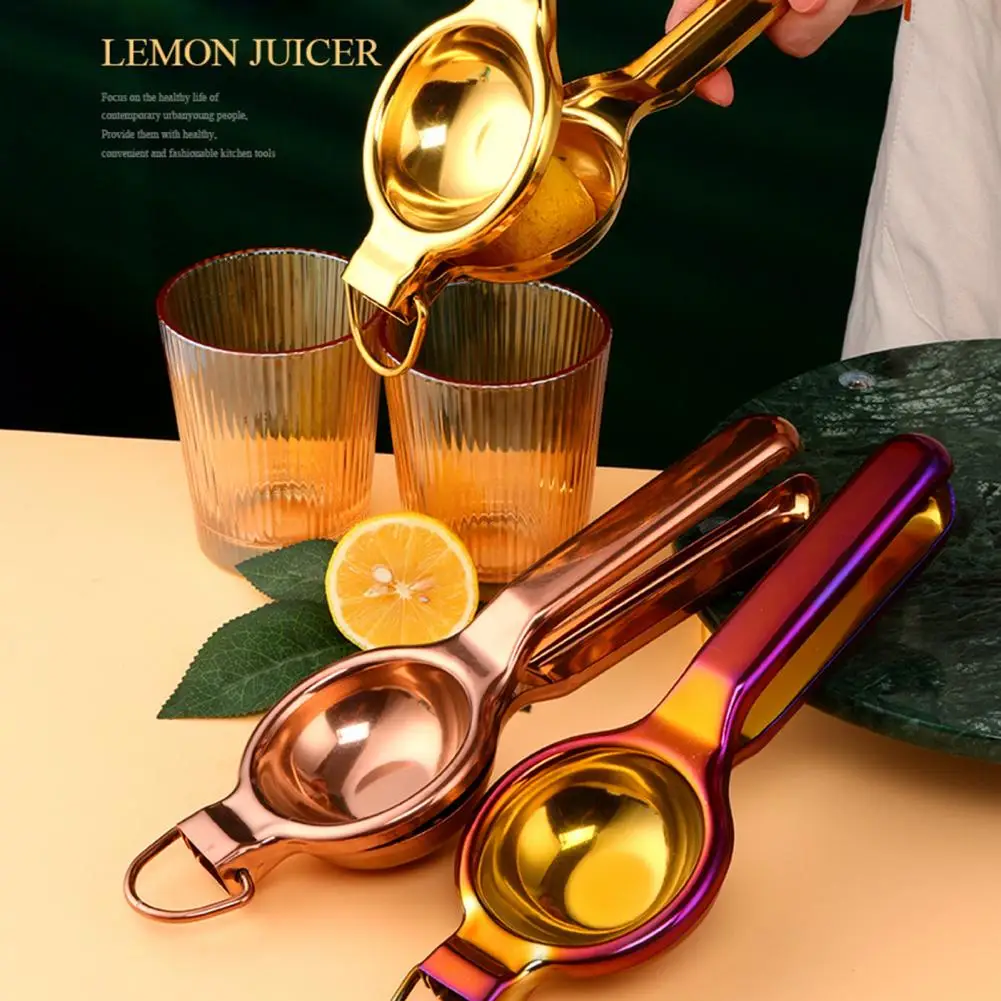 

Juice Squeezer with Hanging Ring Ergonomic Handle Mirror Polishing Dishwasher Safe Good Leverage Labor Saving Stainless Steel Sq