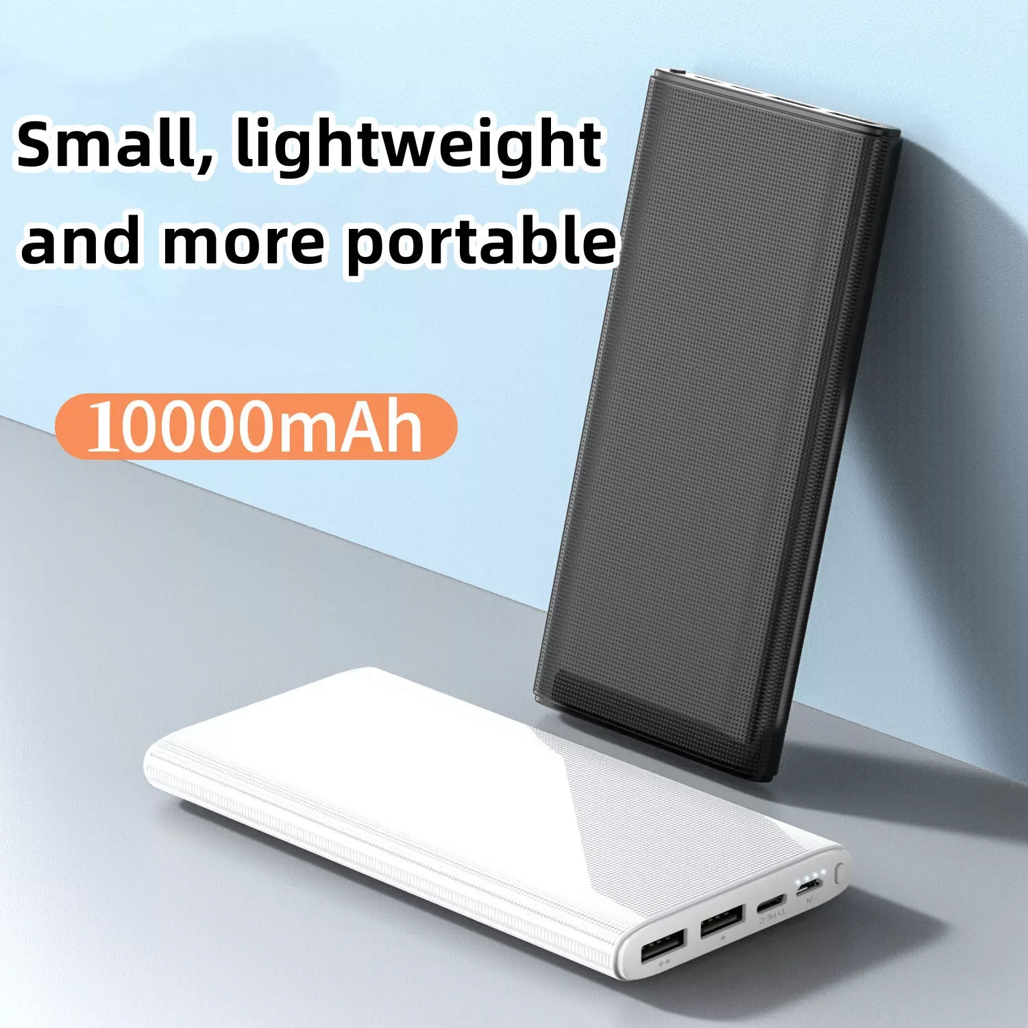 

2023 Power Bank 10000mAh Portable Charging Poverbank Mobile Phone LED Mirror Back Power Bank External Battery Pack Powerbank pow