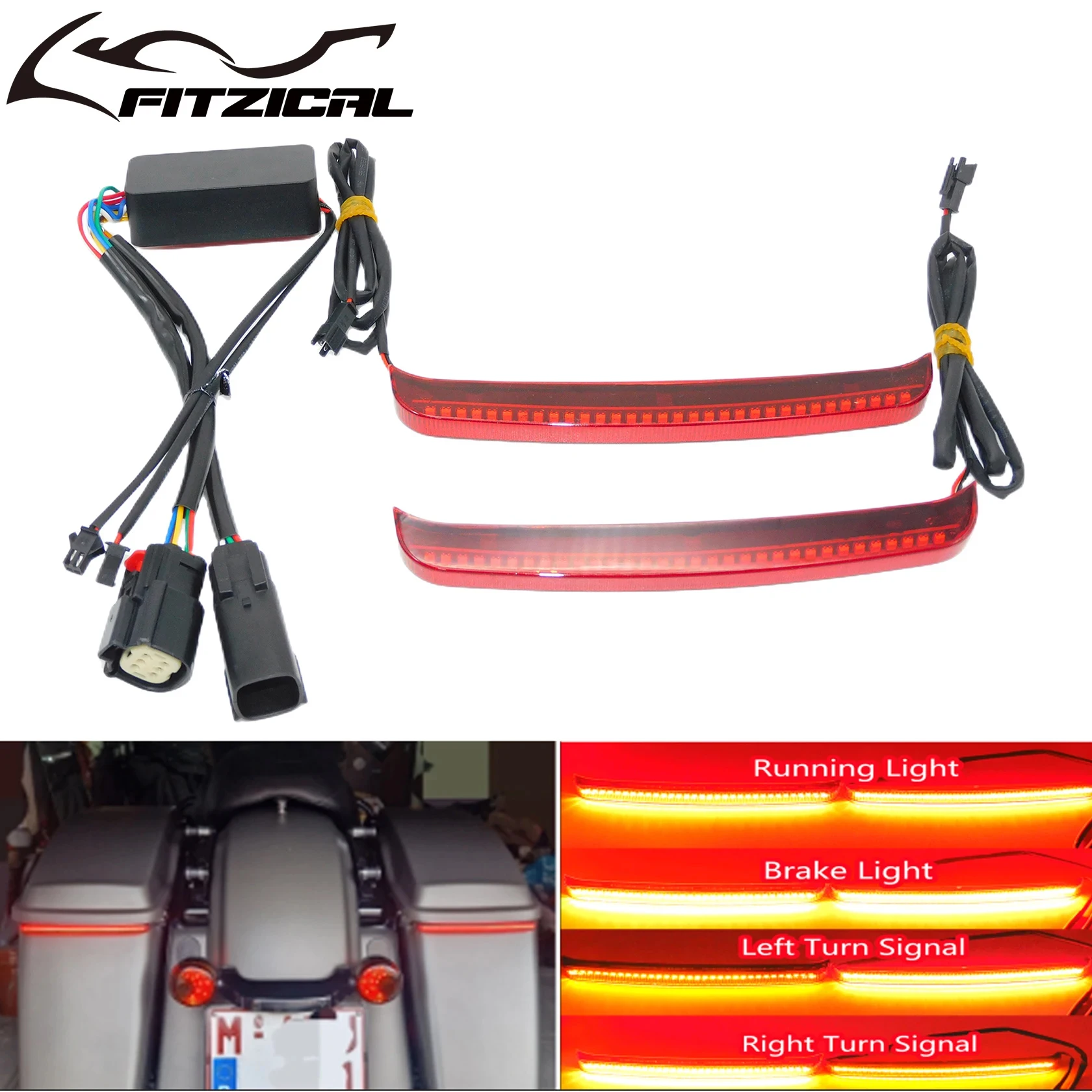 

Мотоциклетная светодиодная седельная сумка, тормозной плавный указатель поворота, акцентный светильник для Harley Touring Electra Glide Road Glide CVO 2014-Up