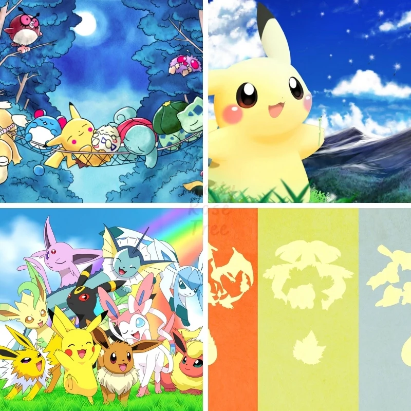

Pokemon Pikachu Diamond Painting Eevee Charmander Squirtl Big Three Cartoon Starter Pokemon Anime Family Art Embroidery