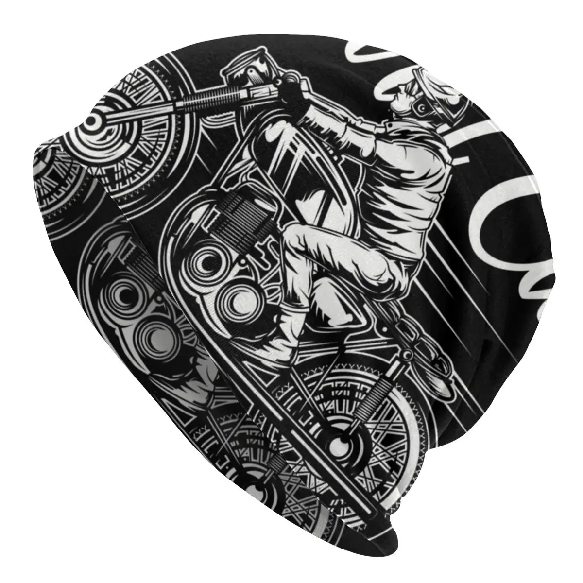 

Motorcycle Race Beanies Punk Caps Soft High Quality Winter Printed Bonnet Hat for Men Women Knitted Beanies