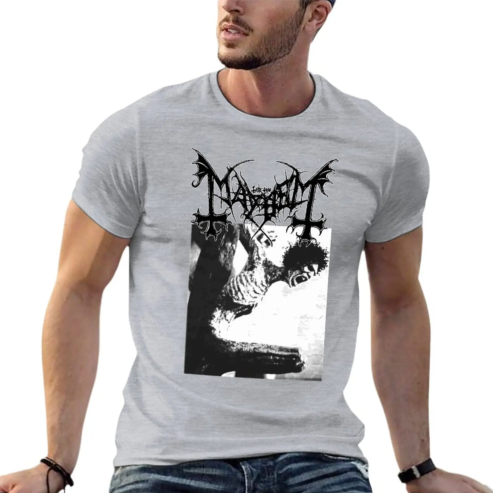 Mayhem - Burzum Emperor Death Metal Band Oversize T Shirts Funny Mens Clothing 100% Cotton Streetwear Big Size Tops Tee