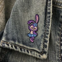 disney cartoon purple rabbit brooch cute stellalou metal badge fashion bag accessories lapel pin ornament