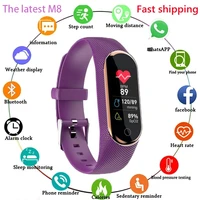new m8 smart bracelet bluetooth compatible bracelet women men heart rate blood pressure step count sleep monitoring smart watch