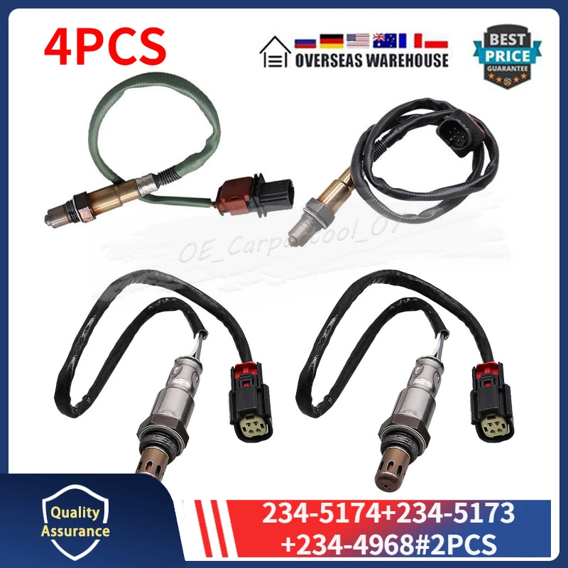 Набор из 4 датчиков кислорода O2 234-5174 234-5173 234-4968 для 2015-2017 Ford F-150 2.7L E1GZ9F472B FL3Z9G444D
