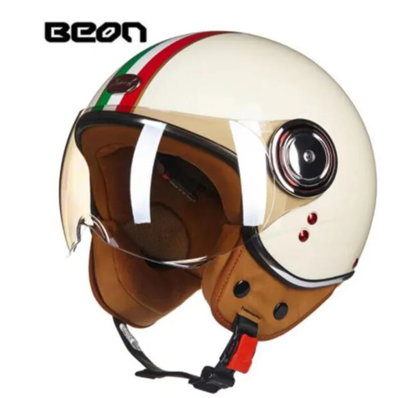 

Motorcycle Scooter Helmet beon open face 3/4 Vintage Moto Helmet Moto Capacete De Moto Scooter Motorbike Helmet Multicolor