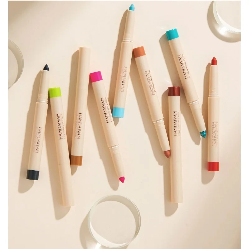 

12 цветов Подводка для теней карандаш водостойкая двойная головка с точилкой хайлайтер ручка осветление шелкопряда Макияж инструмент Макия...