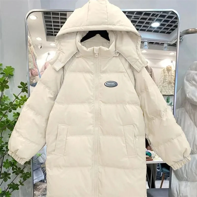 Новинка черная парка Длинные осенне-зимние куртки свободные женские пальто с