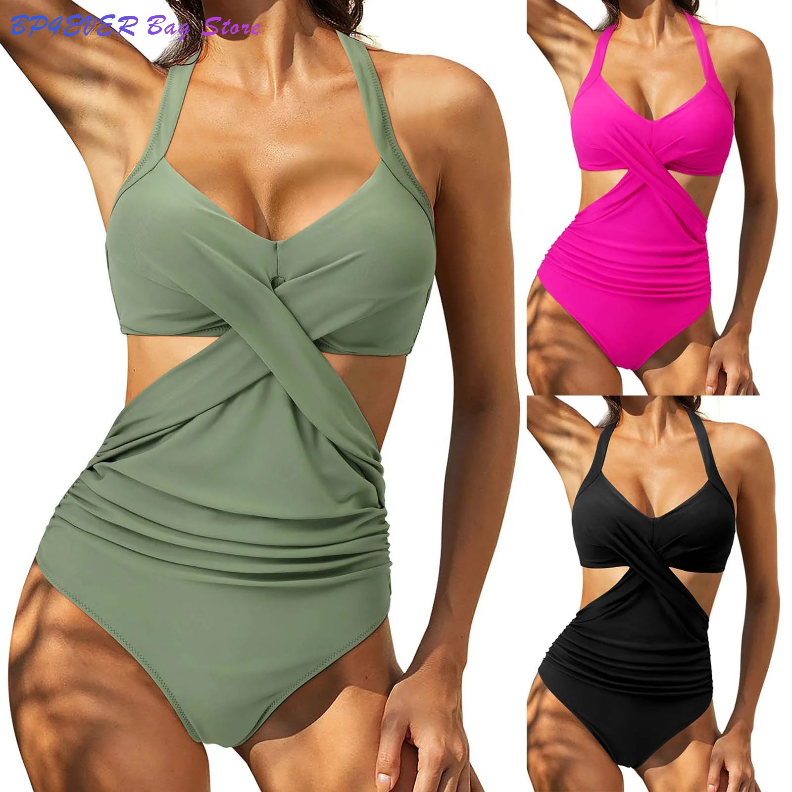 

Feitong женский сплошной купальник пуш-ап купальный костюм Купальники с высокой талией накидка Монокини костюмы для купания Mujer 2022