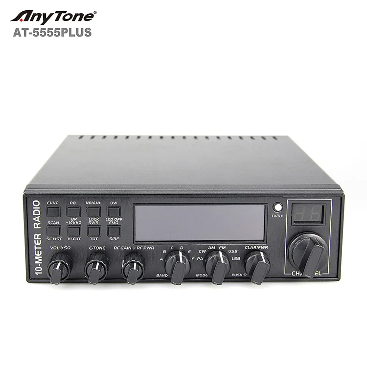 ANYTONE AT-5555 PLUS Высокая мощность 45 Вт 10-метровое радио CB 28–29 700 МГц диапазон AM FM USB LSB PA