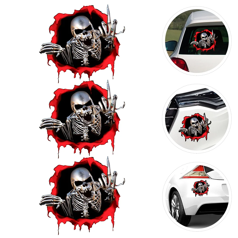 

3 Pcs Car Stickers Stylish Truck Emblems Reflective For Vehicles Badges Pet Material Vans