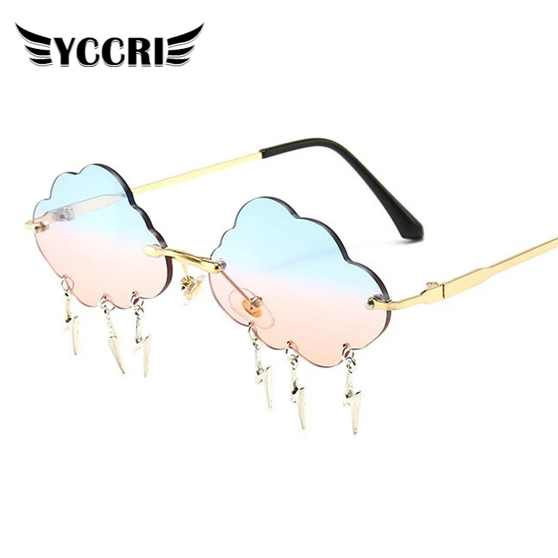 

Women Eyeglasses Frames Fashion Clouds Rimless Sunglasses Vintage Steampunk Sunglasses Shades Street Style Oculos