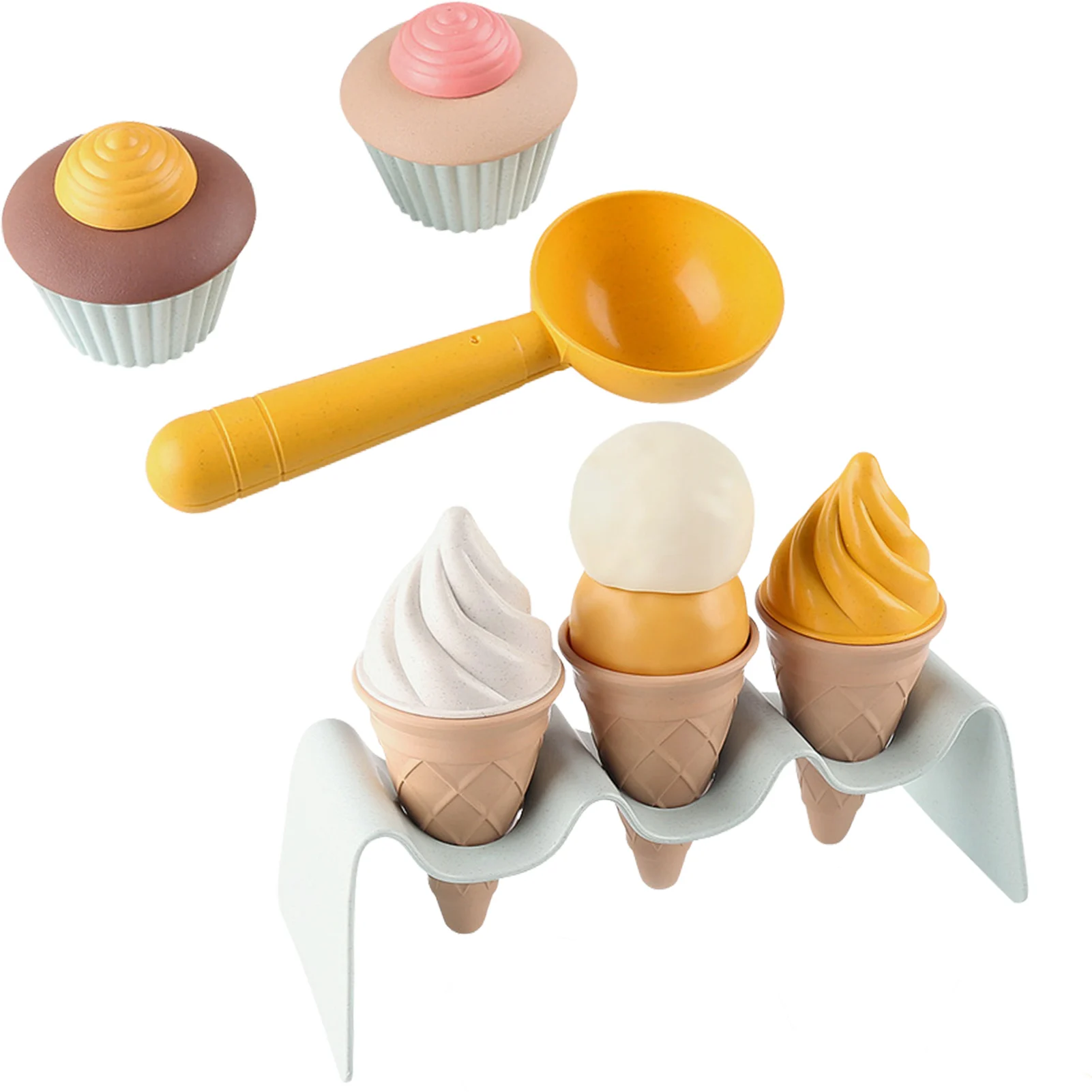 

Children's Play House DIY Simulation Ice Cream Model Toys Straw Toys Cake Food Wheat Straw Toys Summer Beach Toys