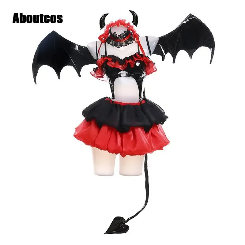 Date A Live Kurumi Tokisaki Little Костюм для косплея дьявол Sexy Woman полный комплект