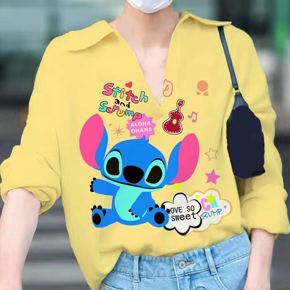 

Коллекция 2022 года, стильная 3D одежда Y2k, модная женская блузка с V-образным вырезом и изображением героев Диснея, Сексуальная рубашка, топы