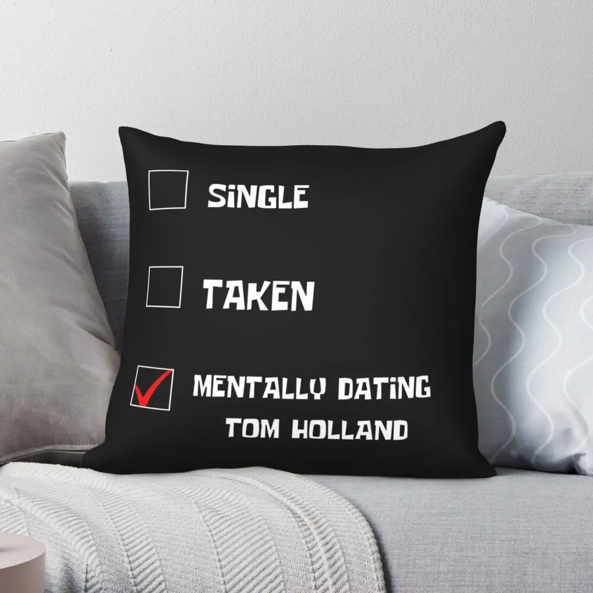 

Mentally Dating Tom Holland Square Pillowcase Polyester Linen Velvet Pattern Zip Decor Pillow Case Home Cushion Case 18"