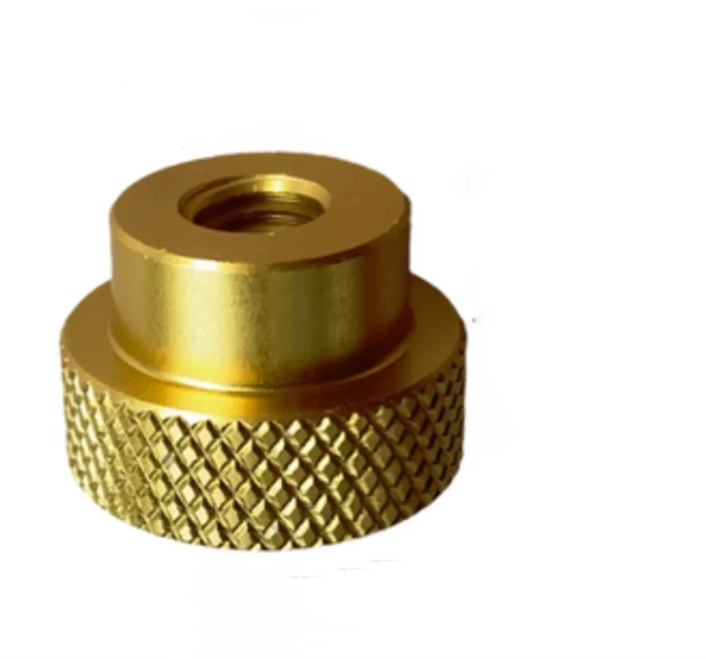 

2pcs OD:16mm Screw Thread M3 Knob Round Knurling For Gold Aluminum Hand Roller Sliding Table