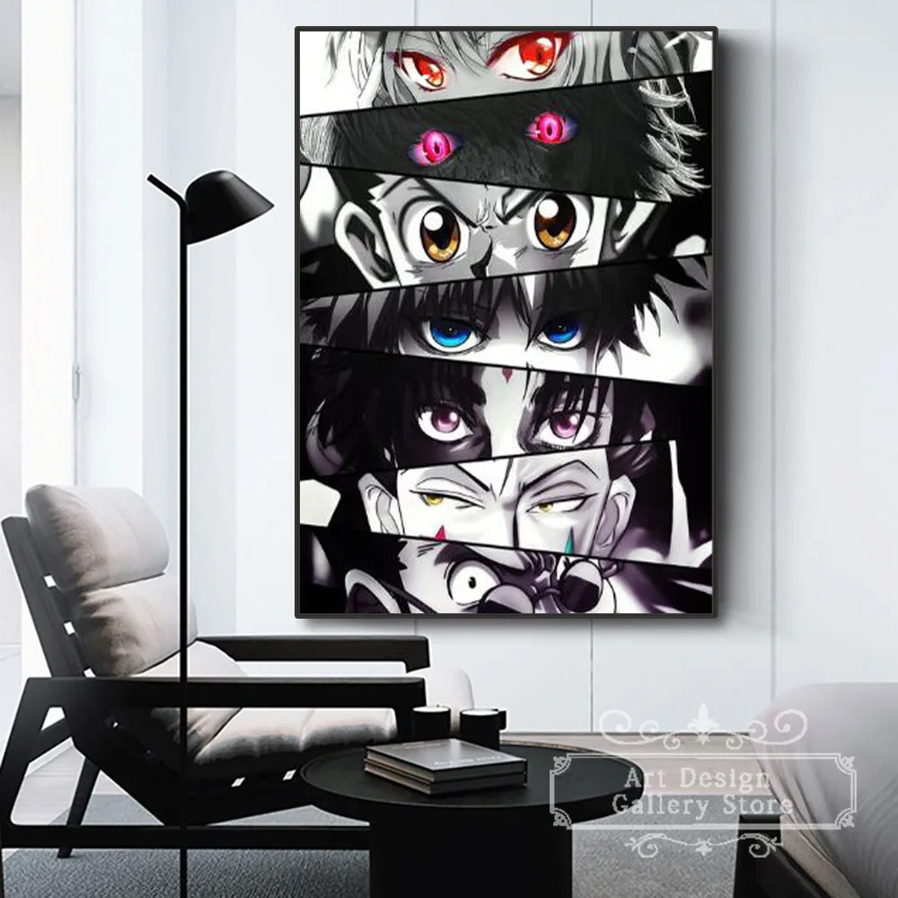 

Japanese Anime Characters Eyes Poster Canvas Painting Wall Prints for Children Playing Room Decor Accessories