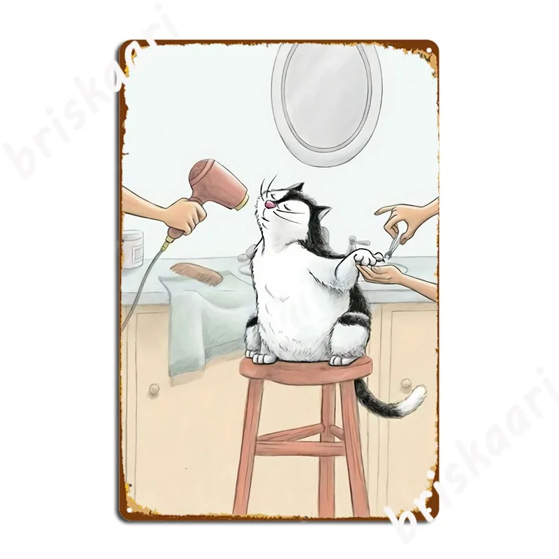 

Металлический плакат на стену с изображением кошки в салоне, декор вечерние, клуба, украшение для дома, жестяной плакат