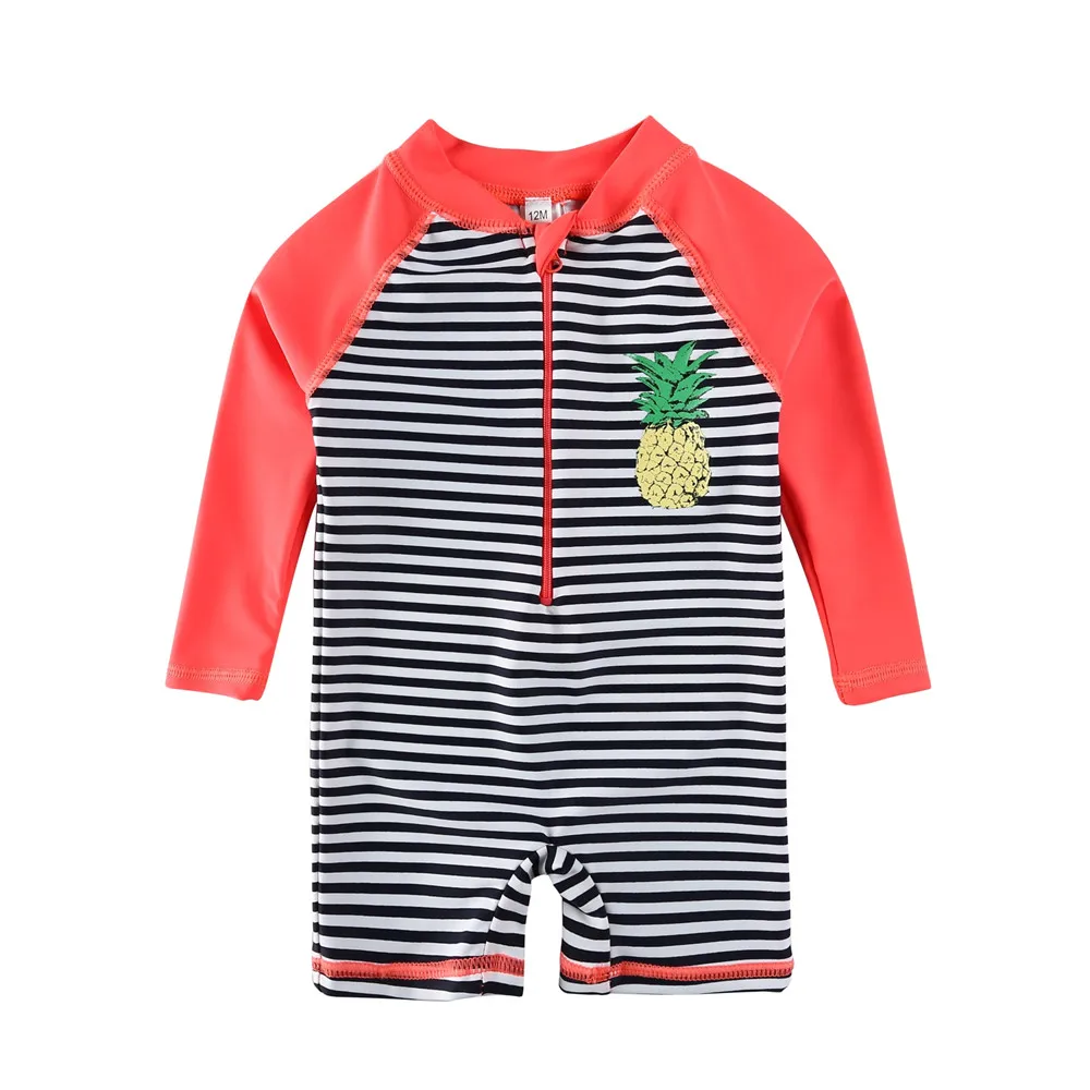 

Wishere One-piece Swimsuit Baby Girl Swimwear Pineapple Print Swimming Beachwear UPF50+ Sunsuit Children's Bathing Surfing Suit