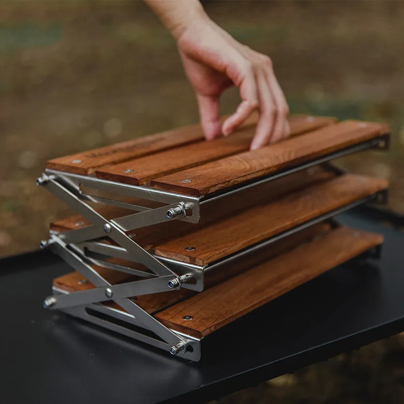

Outdoor Camping Rack Portable Three-tier Rack Easy To Carry Foldable Picnic Camping Barbecue Folding Table