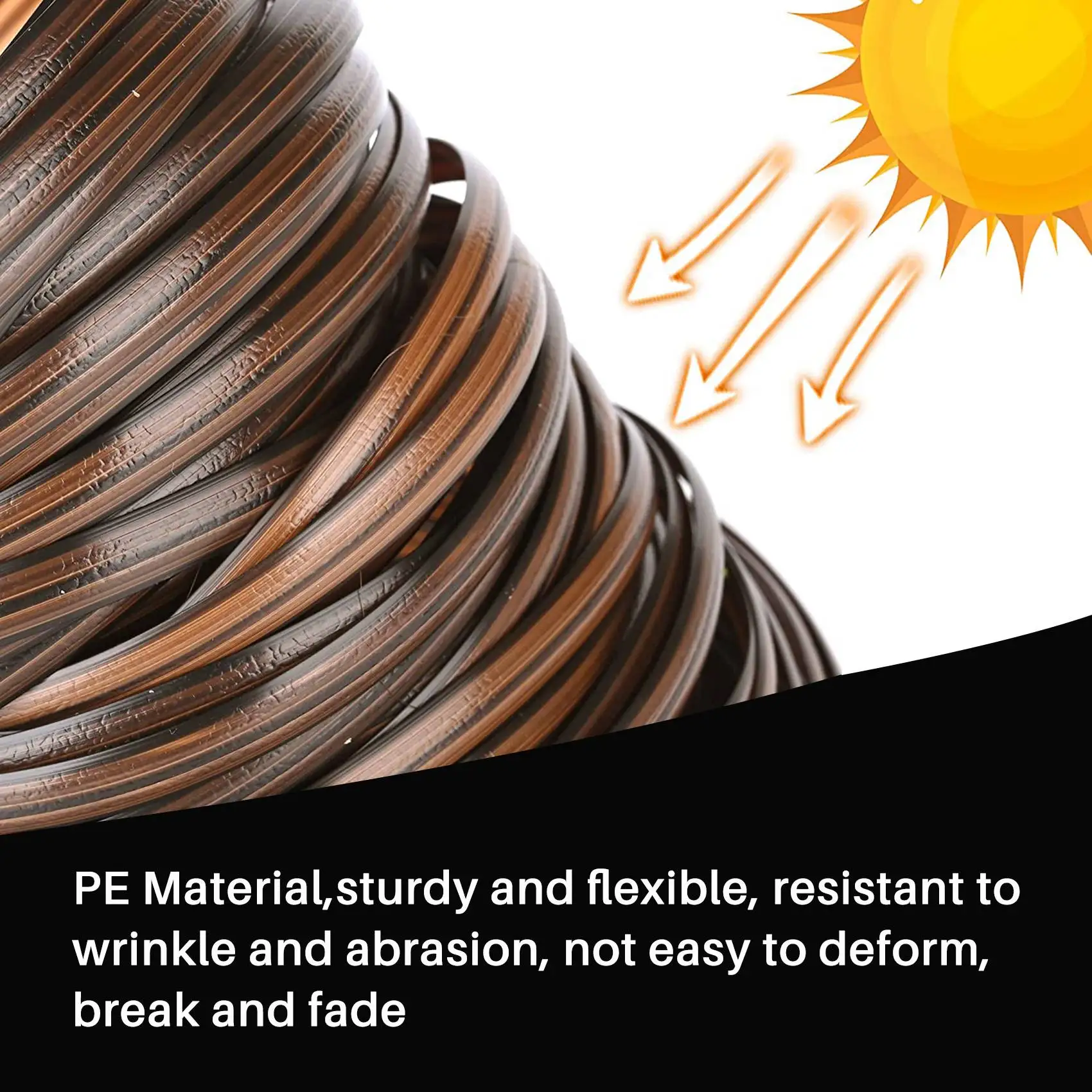 Кофейный градиент плоский синтетический плетеный материал из ротанга