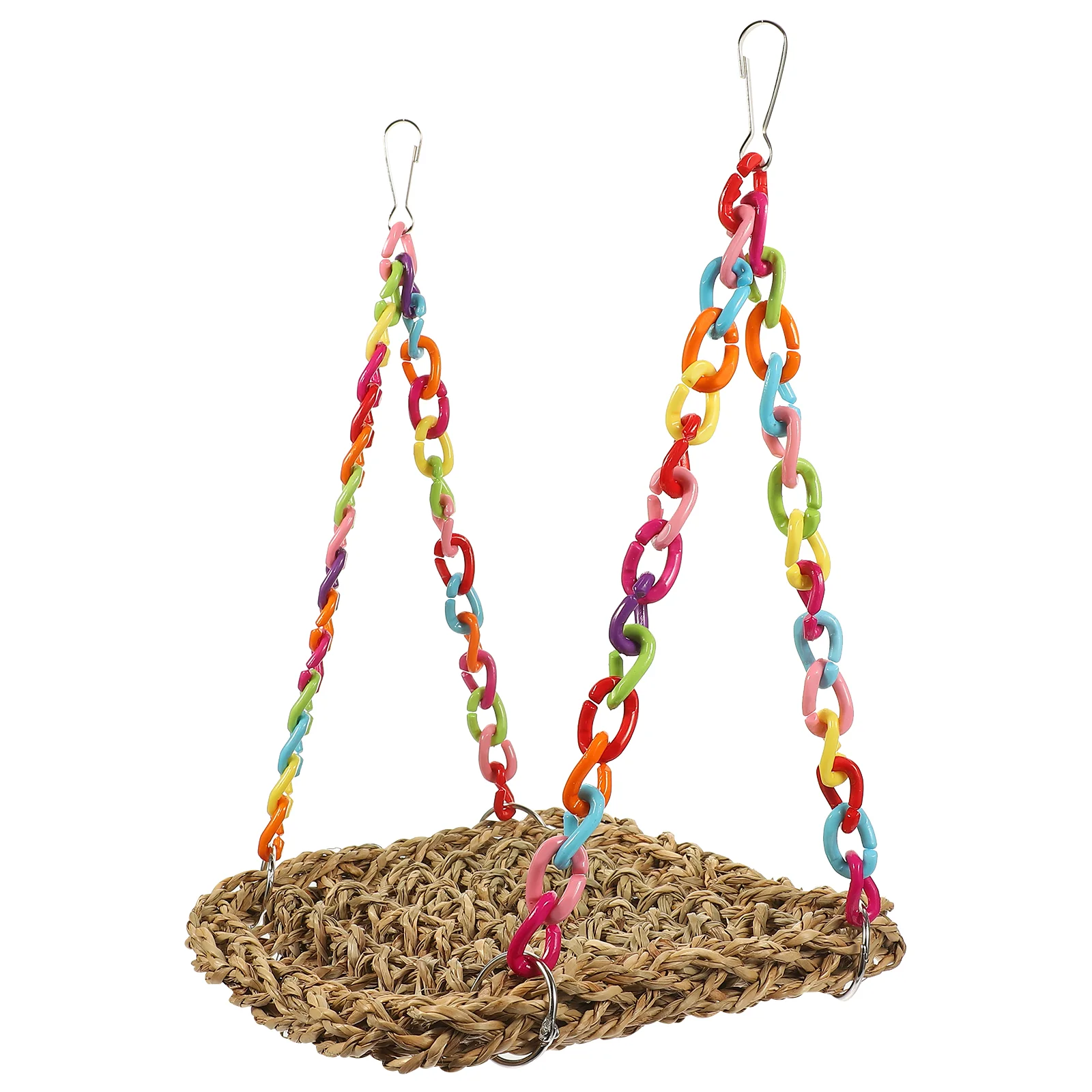 

Bird Parrot Swing Wooden Cage Hanging Funny Perch Plaything Chew Standing Parakeet Foraging Rope Bridgechewingclimbing Flying